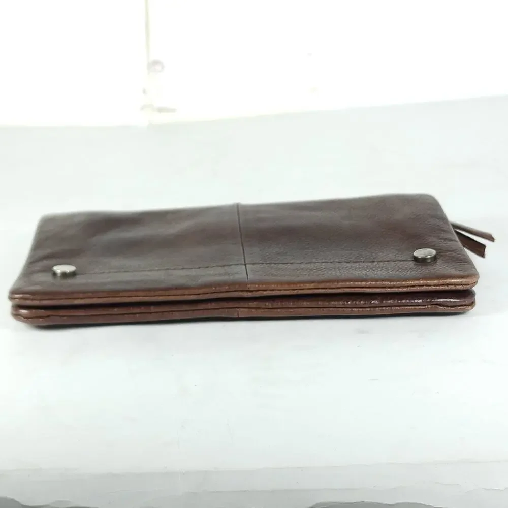 LATICO Terry Brown Distressed Leather Credit Cards Slots Flap Bifold Wallet